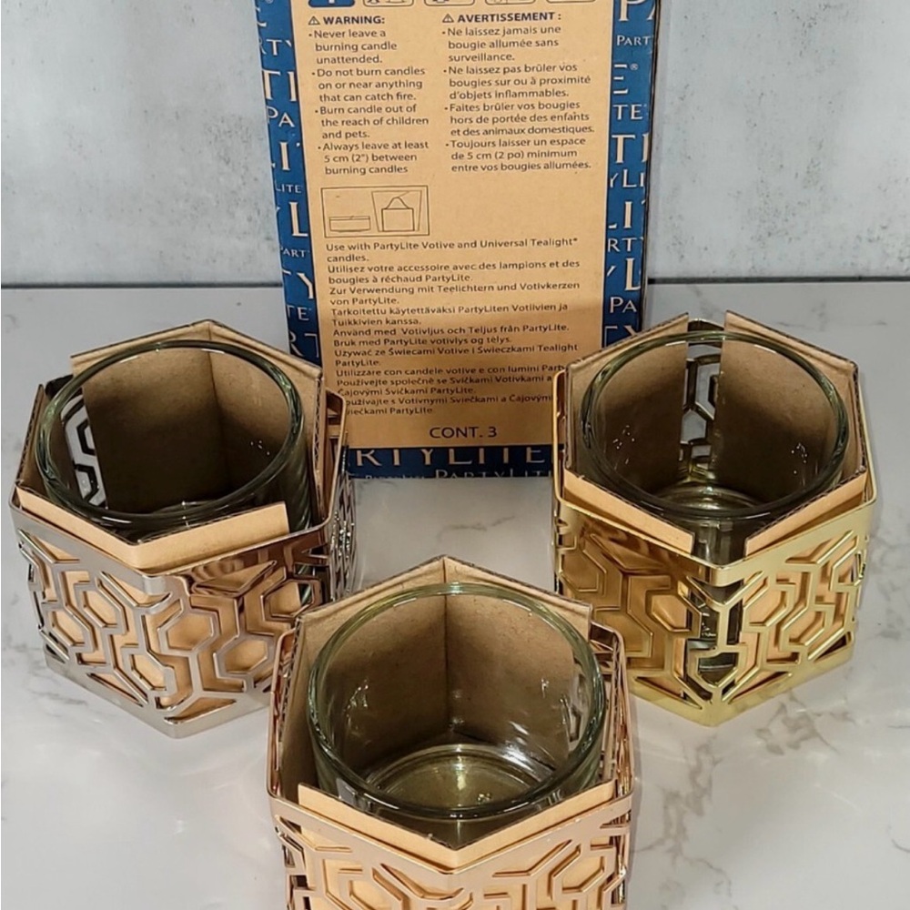 PartyLite Geometric Tea light or Votive Holders